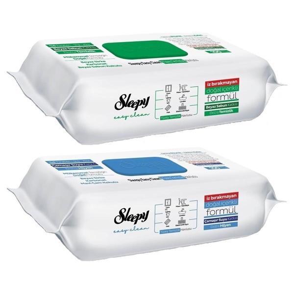 Sleepy Easy Clean Yüzey Temizlik Havlusu 2'li Set Beyaz Sabun - Çamaşır Suyu - Image 1