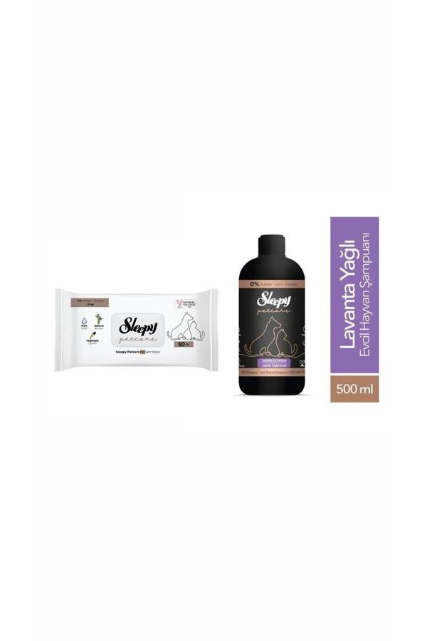 Sleepy Petcare Evcil Hayvan Islak Havlusu 60 Adet Evcil Hayvan Şampuanı 500 ml - Image 1