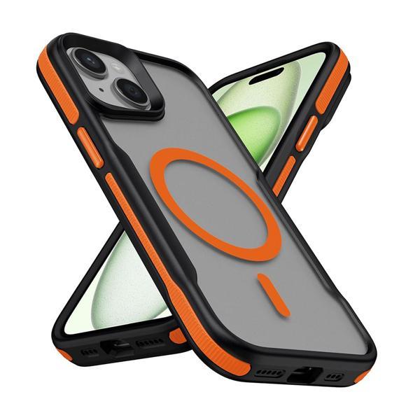 iPhone 13 Kılıf M-safe Şarj Özellikli Renkli Kenar Airbag Şeritli Lamer Kılıf - Image 1