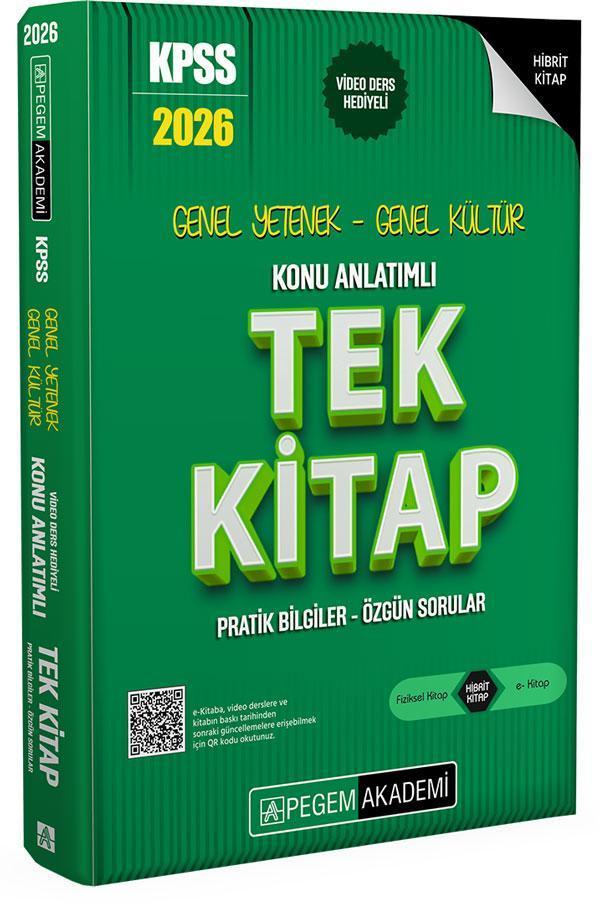 Pegem 2026 KPSS Genel Yetenek Genel Kültür Konu Anlatımlı Tek Kitap Pegem Akademi Yayınları - Pegem Akademi Yayıncılık - Image 1