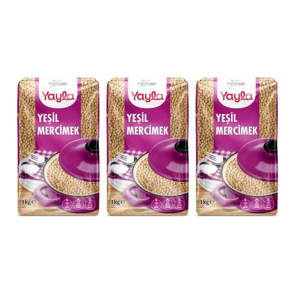 Yayla Yeşil Mercimek 1 kg 3 lü - Image 1