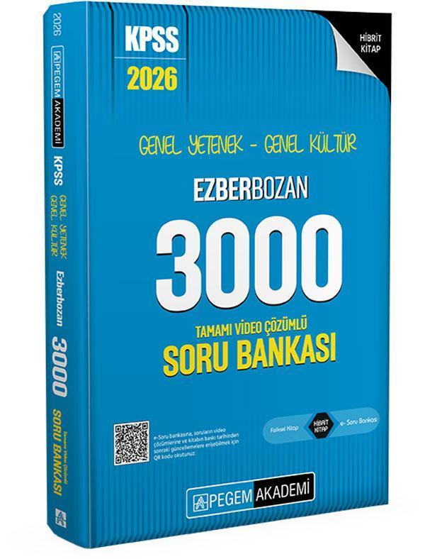 2026 KPSS Genel Yetenek Genel Kültür Ezberbozan 3000 Tamamı Video Çözümlü Soru Bankası Pegem Akademi - Bi bigelio - Image 1
