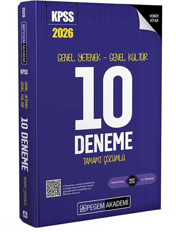 2026 KPSS Genel Yetenek Genel Kültür Tamamı Çözümlü 10 Deneme Pegem Akademi Yayıncılık - Bi bigelio - Image 1