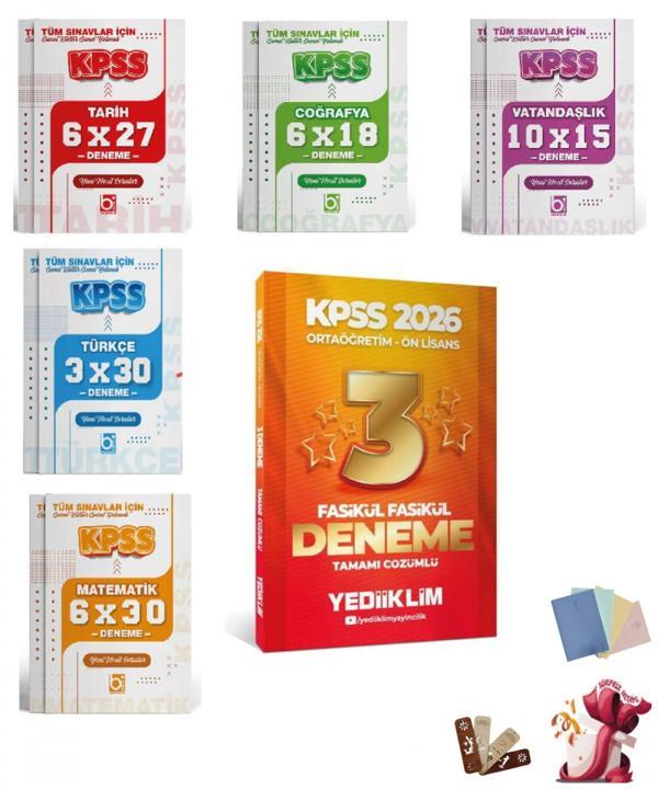 2026 Kpss Ortaöğretim-Önlisans Genel Yetenek Genel Kültür Deneme Seti Yediiklim ve Bigelio Yayıncılı - Bi bigelio - Image 1