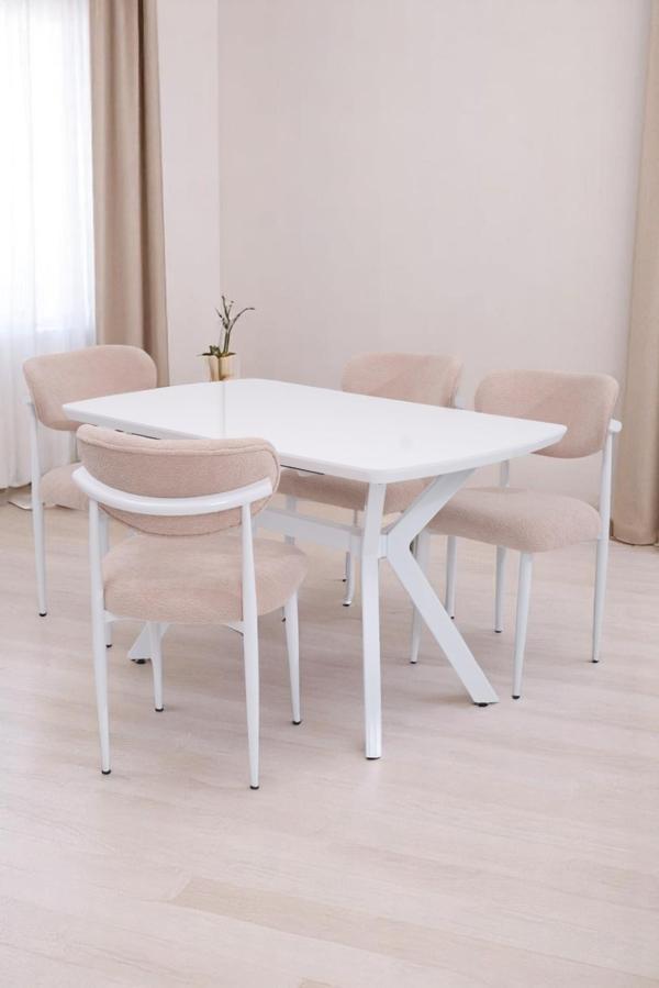 Venedik Polo MDF Lak Panel Açılır Mutfak Masa Sandalye Takımı 80*130cm - Image 1