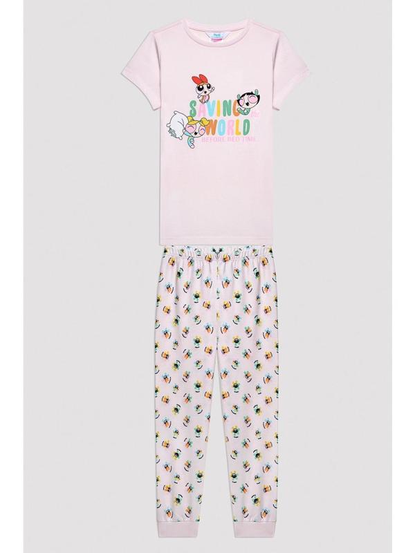 Powerpuff Girs Kız Çocuk Kısa Kollu Pijama Takımı - Image 1