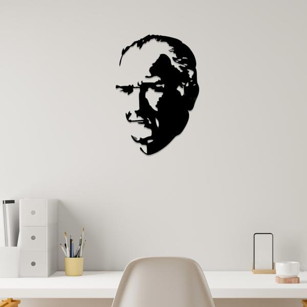 Atatürk Silüeti Lazer Kesim Metal Tablo Tasarım - Image 1
