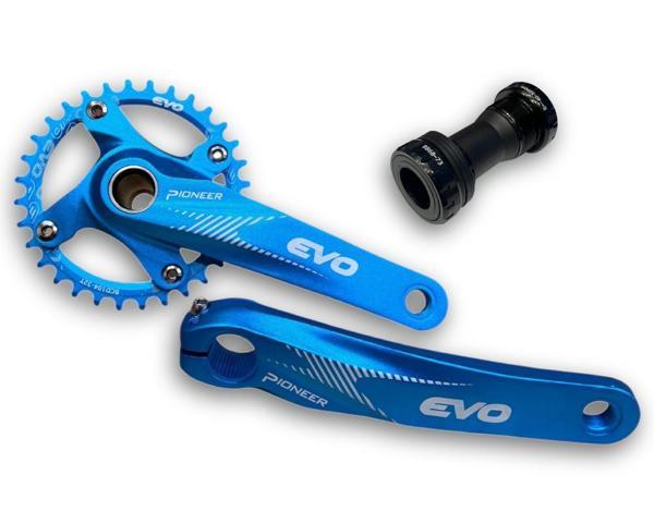 Evo Pioneer 34T Mavi Hollowtech Göbek Tek Yaprak Aynakol - Image 1