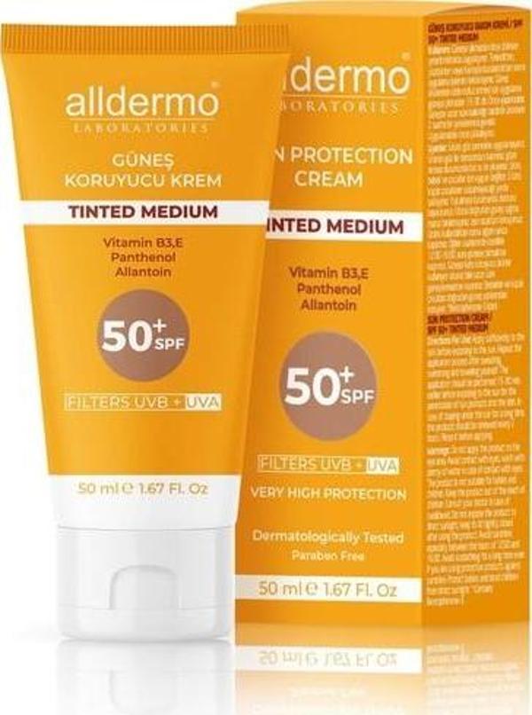 Alldermo Yüz Kremi 50 Ml Spf 50 Tınted Medıum - Image 1