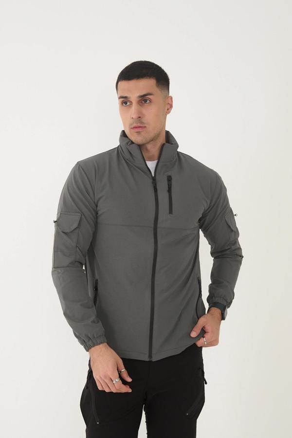 Outdoor Unisex Slim Fit Likralı Su İtici Çok Cepli Mevsimlik Taktik Spor Ceket - Image 1