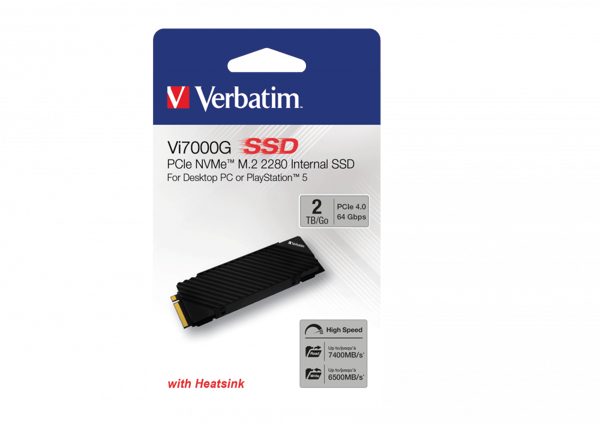 Verbatim 2TB i7000G 7000MB - 6500MB Playstation 5 Uyumlu M2 NVMe PCIe Gen 4 SSD - Image 1