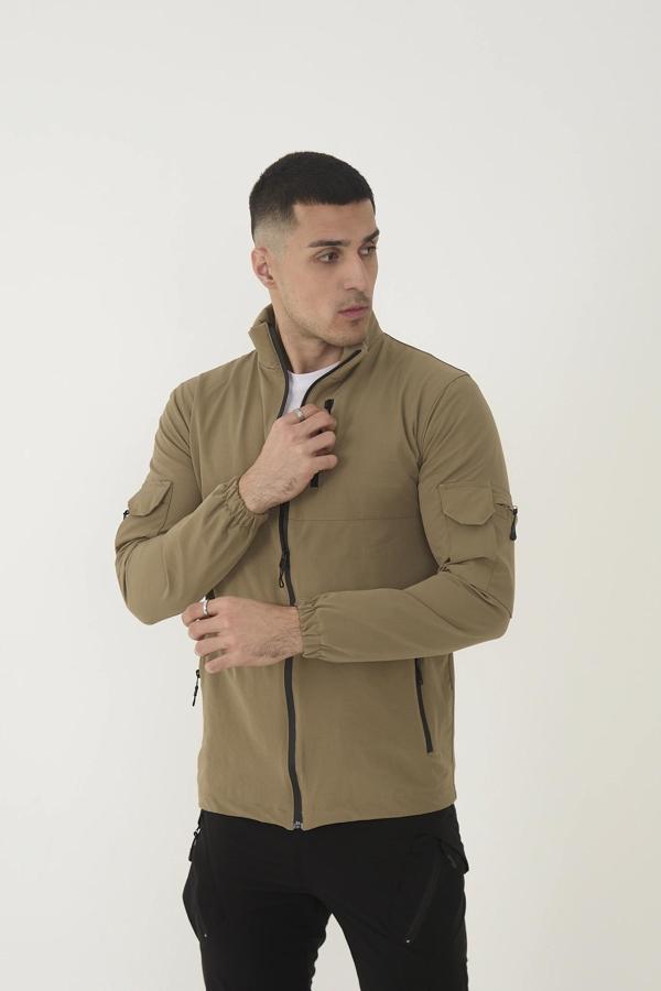 Outdoor Unisex Slim Fit Likralı Su İtici Çok Cepli Mevsimlik Taktik Spor Ceket - Image 1