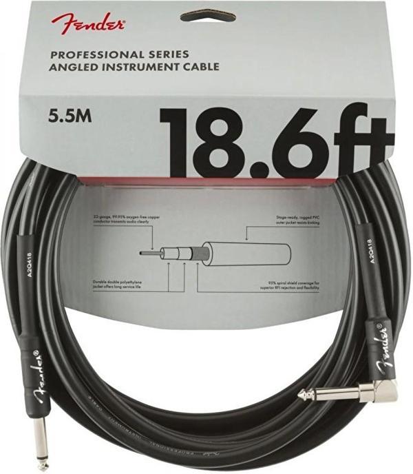 Fender Profesyonel Düz - Açılı Siyah 5.5 Metre Gitar Kablosu - Image 1