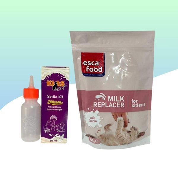 Anne Sütü Destekli Taurinli Yavru Kedi Süt Tozu 200Gr + 60ML Biberon - Image 1
