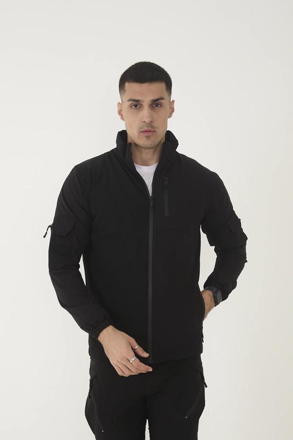 Outdoor Unisex Slim Fit Likralı Su İtici Çok Cepli Mevsimlik Taktik Spor Ceket - Image 1