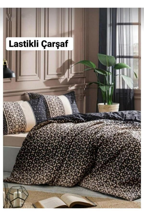 Özdilek Tek Kişilik Çarşafı Lastikli Nevresim Takımı Noche Siyah - Image 1