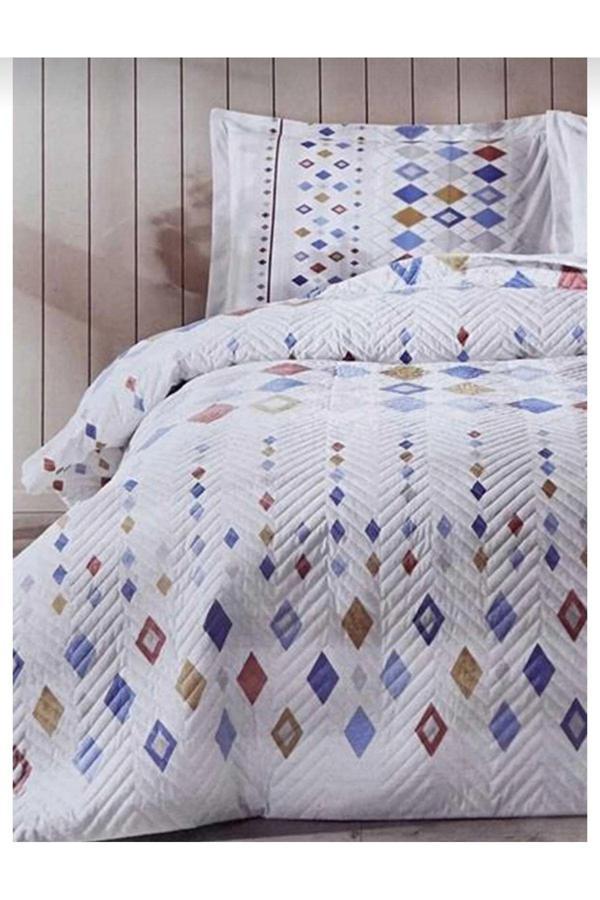 Özdilek Kapitoneli Nevresim Takımı Dört Mevsim Çok Amaçlı Set - Color Silices Mavi - Image 1