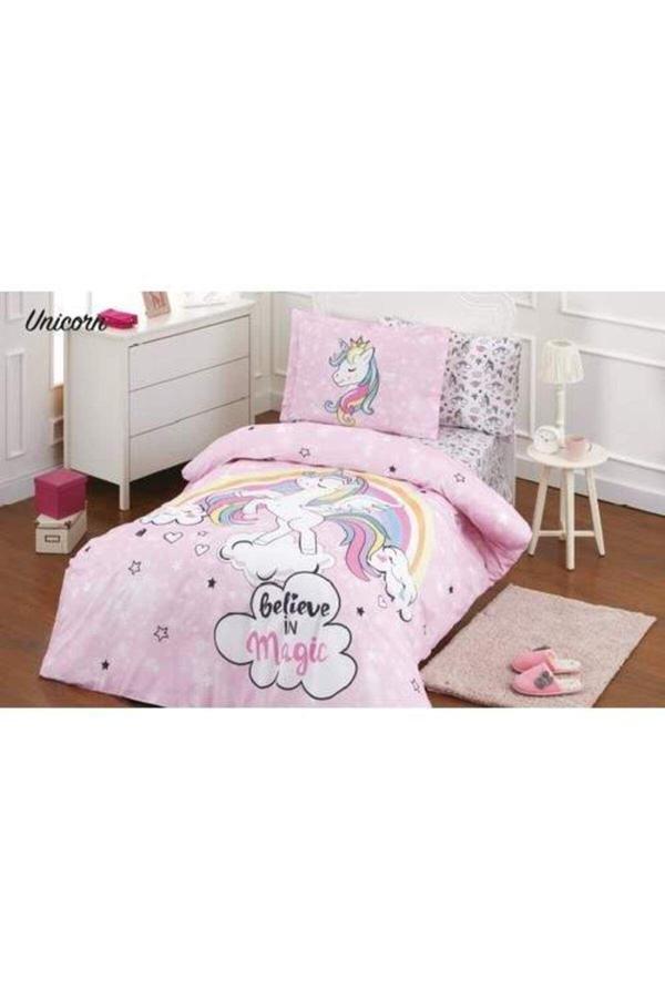 Özdilek Tek Kişilik Unicorn Nevresim Takımı Pembe - Image 1