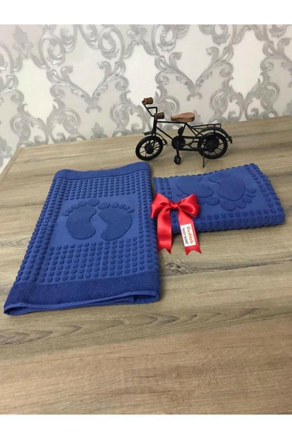 Özdilek Banyo Ayak Havlusu 2'Li(Koyu Mavi) - Image 1