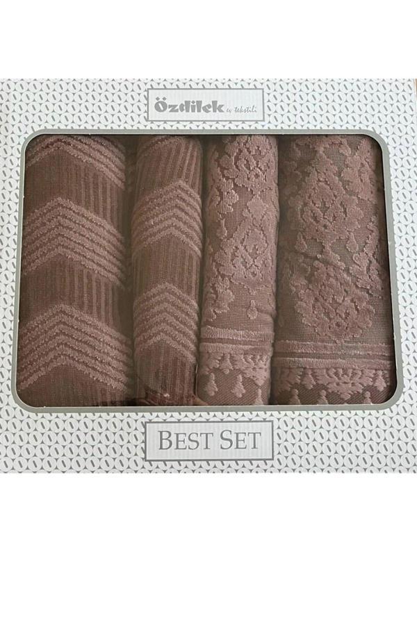 Özdilek Tapetto Best Set (4 Parça) Hamam Takımı Kahve-Kahve - Image 1