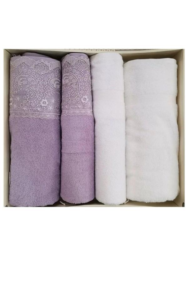 Özdilek 4 Parça Fıdelya Güpürlü Best Set - Hamam Takımı - Image 1