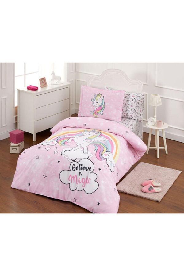 Özdilek Unicorn Tek Kişilik Ranforce Nevresim Takımı - Pembe - Image 1