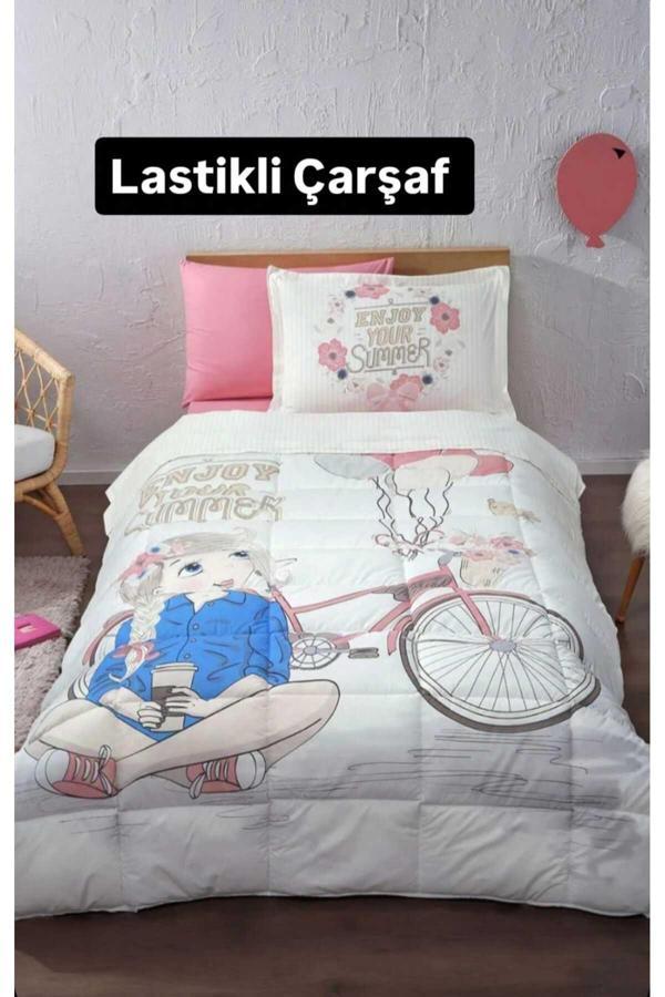 Özdilek Tek Kişilik ( Çarşafı Lastikli ) Uyku Seti Enjoy Pembe - Image 1