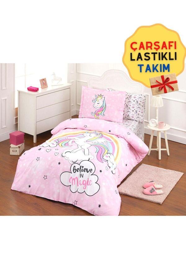 Özdilek Unicorn Tek Kişilik Ranforce Nevresim Takımı - Pembe - Image 1