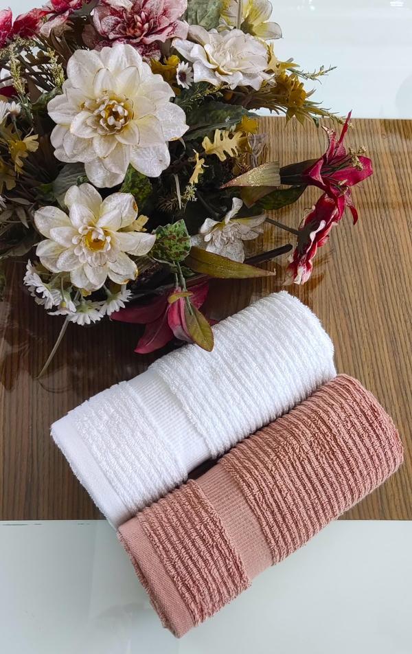 (2.li Set) Çeyizlik Premium Süper Soft Lüx Cotton 45x70cm. El ve Yüz Havlusu (%100 pamuk) - Image 1