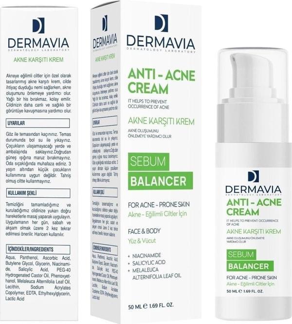 Yüz & Vücut İçn Akne Karşıtı Krem Sebum Dengeleyici 50 Ml Niacinamide - Image 1
