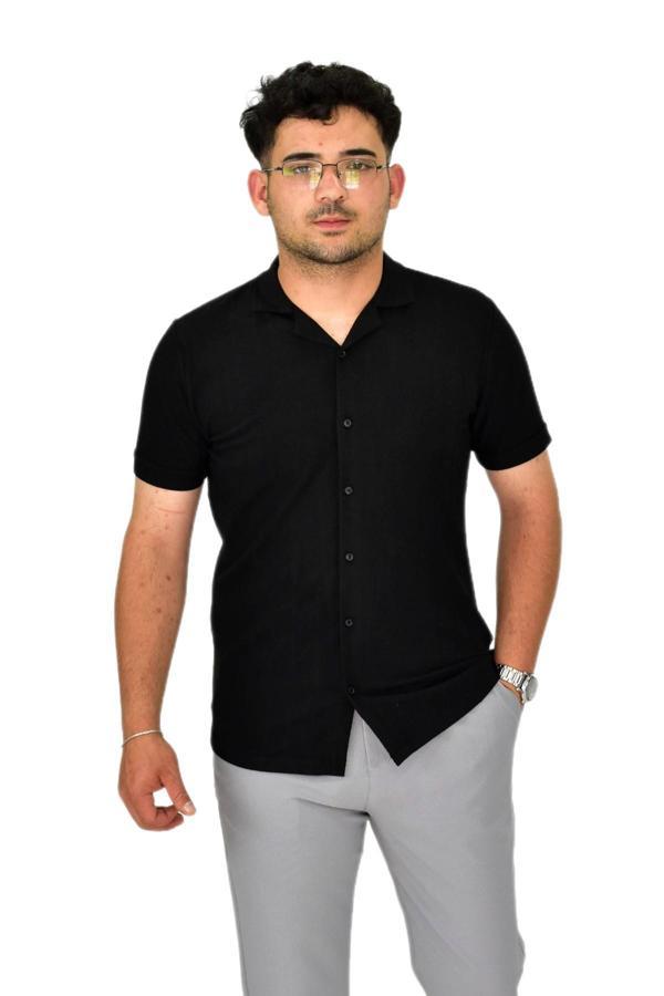 Erkek Apaçi Yaka Düğmeli Tişört 9655 BGL-ST04589 - Image 1