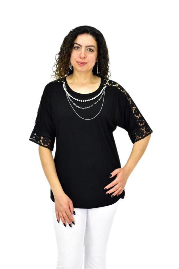 Kadın Kısa Kol Baskılı Bluz BGL-ST04708 - Image 1