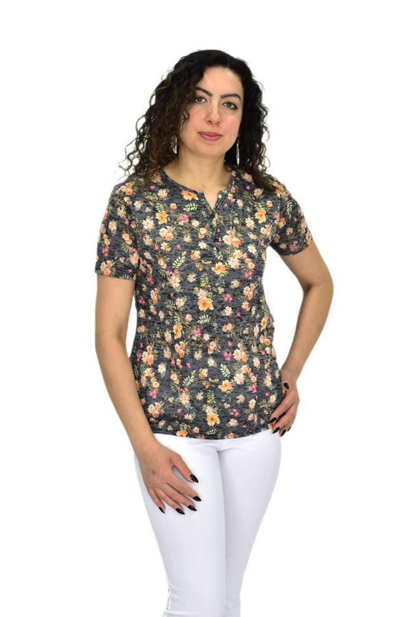 Kadın Kısa Kol Baskılı Bluz BGL-ST04698 - Image 1