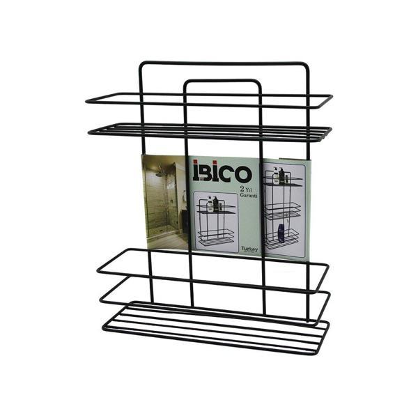 SİYAH  2 KATLI - DİKDÖRTGEN   METAL  BANYO KÖŞELİK - DUŞKABİN RAF - ŞAMPUANLIK (5060) - Image 1