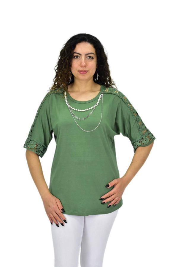 Kadın Kısa Kol Baskılı Bluz BGL-ST04708 - Image 1