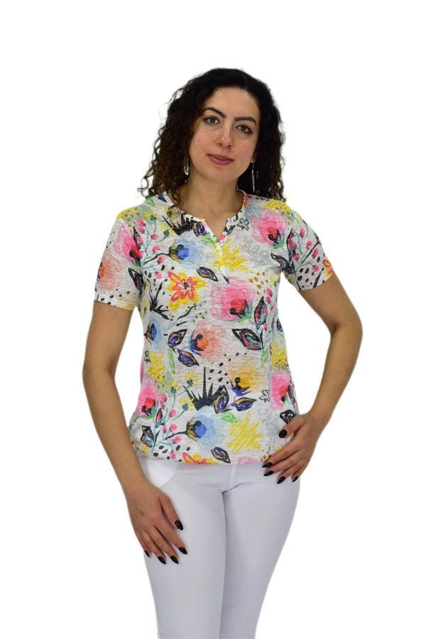 Kadın Kısa Kol Baskılı Bluz BGL-ST04687 - Image 1