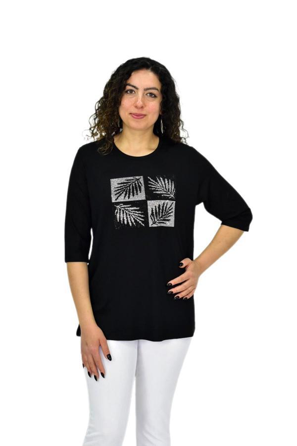 Kadın Kısa Kol Taşlı Bluz BGL-ST04710 - Image 1