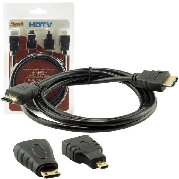 HDMI KABLO 1.5 METRE 3LÜ SET  (MICRO HDMI HDMI*MİNİ HDMI HDMI)  GO50609426010 - Image 1