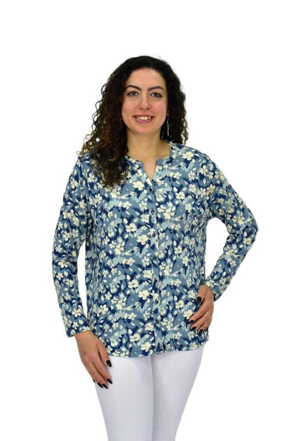 Kadın Uzun Kol Düğmeli Bluz BGL-ST04686 - Image 1