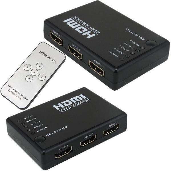 5 GİRİŞ 1 ÇIKIŞ HDMI SWITCHER TOPLAYICI KUMANDALI ADAPTÖRSÜZ (5060) - Image 1