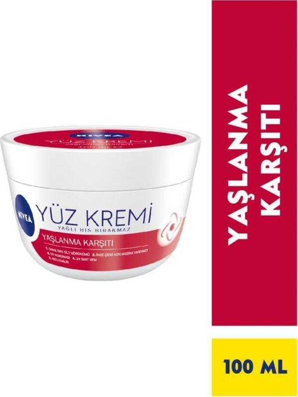 Yaşlanma Karşıtı Yüz Bakım Kremi 100ml, Nemlendirici, Sıkı Cilt Görünümü, Antioksidan, UV Koruması - Image 1