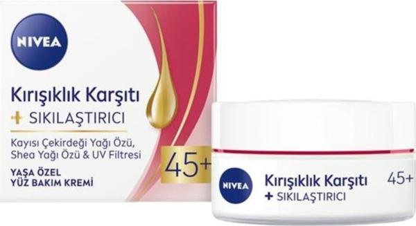 Yaşa Özel Kırışıklık Karşıtı Yüz Bakım Kremi 50ml, Sıkılaştırıcı, Kaz Ayağı Kırışıklığı Giderici - Image 1