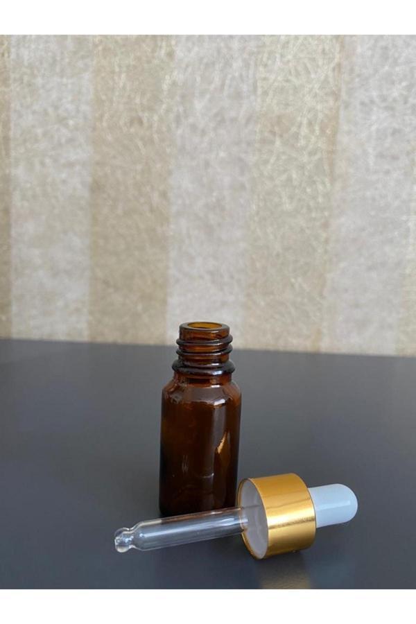 10 ml Amber Cam Şişe Cam Damlalıklı Sarı Kapak Beyaz Emzik 100 Adet - Image 1