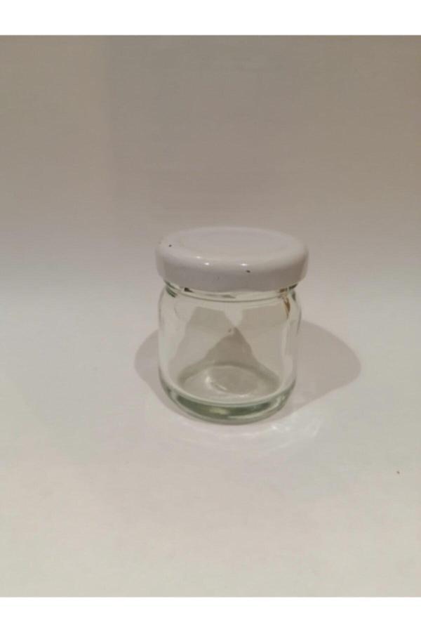 40cc Şeffaf Cam Beyaz Kapak Kavanoz,mini Kavanoz,bal Kavanozu,süs Kavanozu,100 Adet - Image 1