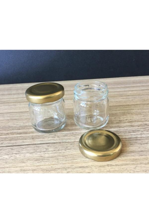 105 Adet 40 Cc Cam Kavanoz Gold Kapak Hediyelik Hobi Düğün Nişan Mini Kavanoz - Image 1