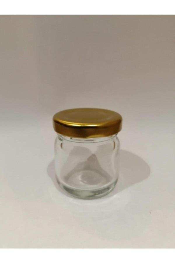 40cc Şeffaf Cam Sarı Kapak Kavanoz,mini Kavanoz,bal Kavanozu,süs Kavanozu,50 Adet - Image 1