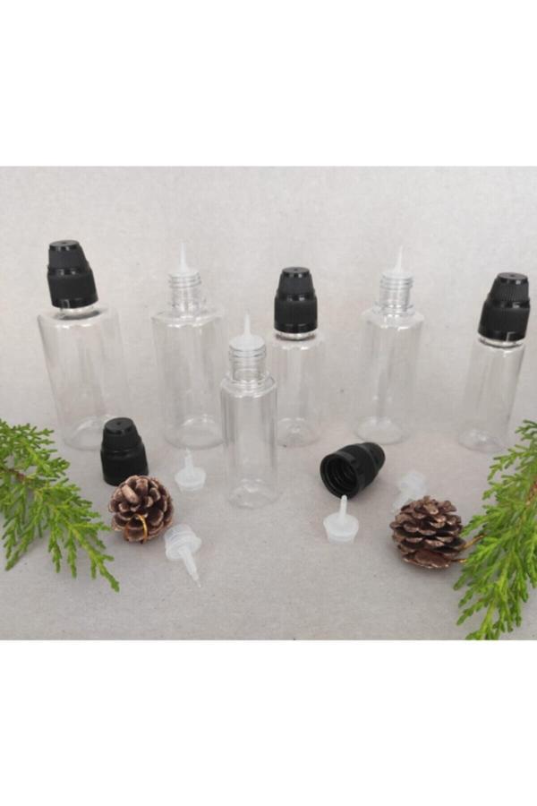 100 Adet 30 ml Ikili Kapaklı, Damlatma Uçlu, Tıpalı, Kolonya, Dezenfektan, Likit Şişesi, pet sigara - Image 1