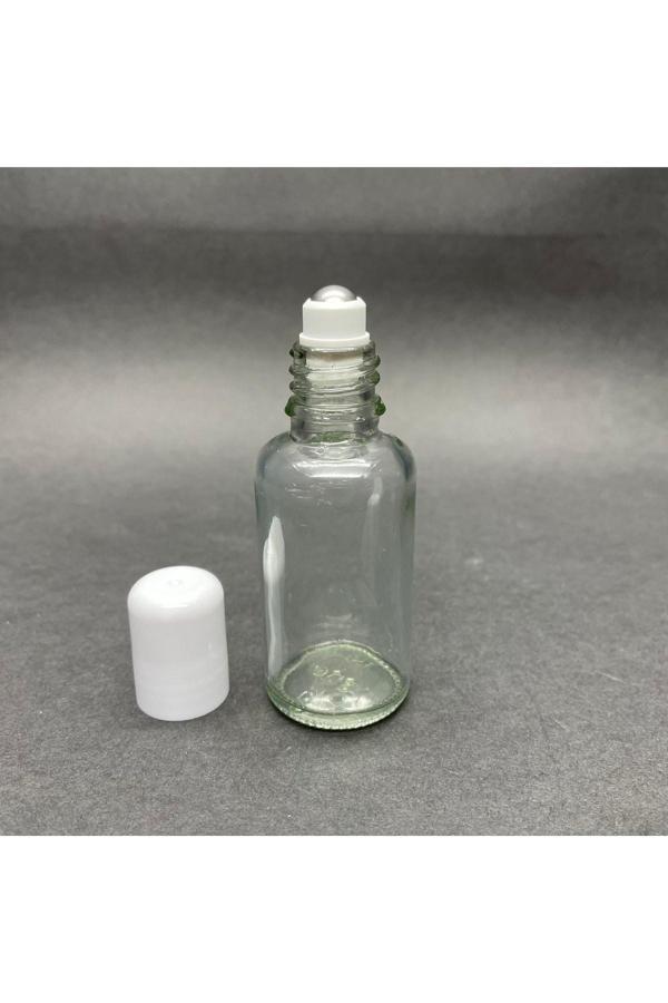 30 Cc Şeffaf Cam Roll-on Şişesi - 30 Ml Çelik Bilyeli Şişe - Cam Roll On Şişe - Cam Şişe (91adet) - Image 1