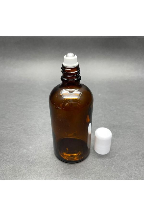 100 Cc Amber Cam Roll-on Şişesi -100 Ml Çelik Bilyeli Şişe - Cam Roll On Şişe - Cam Şişe (45adet ) - Image 1