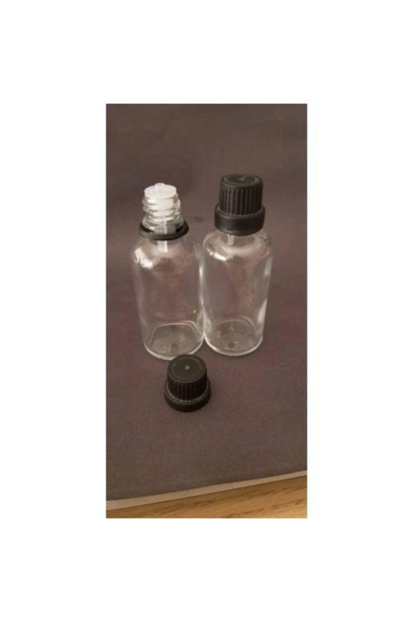 30cc Şeffaf Cam Şişe,tıpalı Kapak,içten Damlalıklı, 50 Adet - Image 1